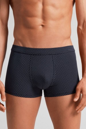 Boxer Intimissimi Micro Dot Natural Fresh Supima® Cotton Panske Čierne | 40156-RVJK