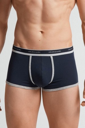 Boxer Intimissimi Natural Fresh Cotton Panske Modre Svetlo Siva | 57608-ISZP