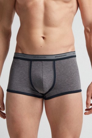 Boxer Intimissimi Natural Fresh Cotton Panske Tmavo Siva Modre | 73849-CHRD