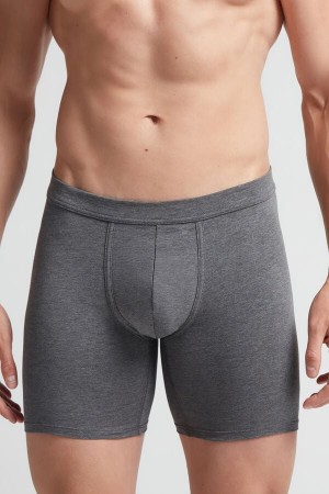 Boxer Intimissimi Superior Cotton Long Panske Tmavo Siva | 63749-NEJU