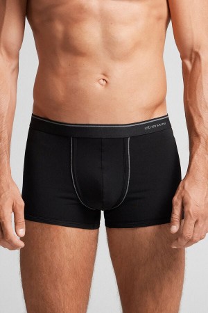 Boxer Intimissimi Superior Cotton With Exposed Elastic Panske Čierne Tmavo Siva | 05692-NOJD