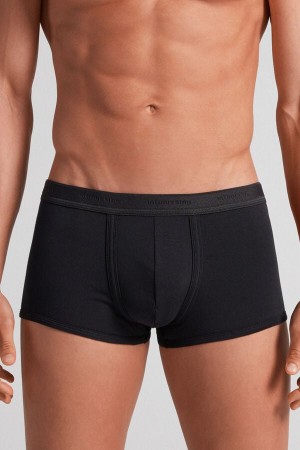 Boxer Intimissimi Superior Cotton With Logo Panske Čierne Čierne | 50143-GIMV