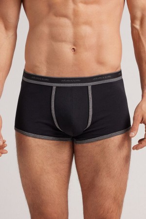 Boxer Intimissimi Superior Cotton With Logo Panske Čierne Tmavo Siva | 32468-XDVO