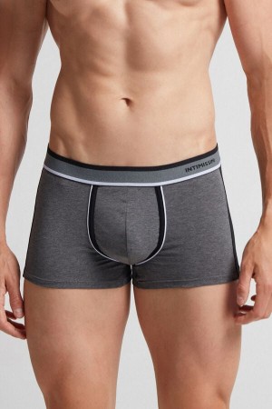 Boxer Intimissimi Two-Tone Superior Cotton Panske Tmavo Siva Čierne | 02514-VEXM