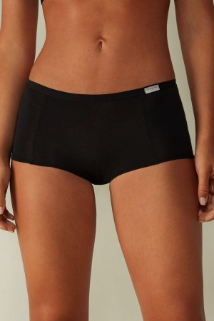 Kratasy Intimissimi Cotton Boyshorts Damske Čierne | 80469-QIAO