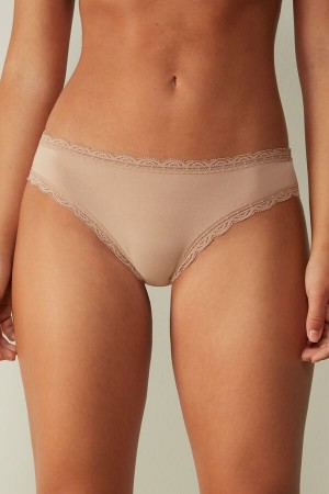 Nohavičky Intimissimi Cotton And Lace Damske Oranžové Béžové | 65879-NULR