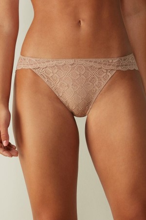 Nohavičky Intimissimi Low Rise Lace Damske Oranžové Béžové | 30179-DTNM