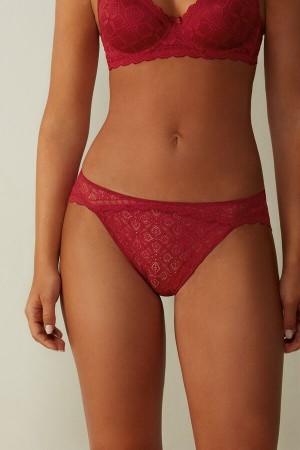 Nohavičky Intimissimi Low Rise Lace Damske Červené | 23901-AVNP