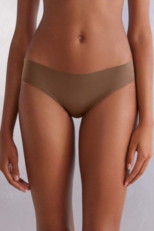 Nohavičky Intimissimi Seamless Microfiber Damske Tmavo Béžové | 02358-SMTZ