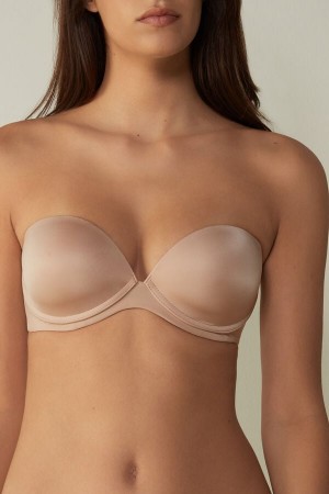 Podprsenka Intimissimi Anna Bandeau Ultralight Microfiber Damske Oranžové Béžové | 10768-NHPQ