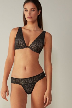 Podprsenka Intimissimi Elena Balconette Lace Damske Čierne | 39415-IBKL