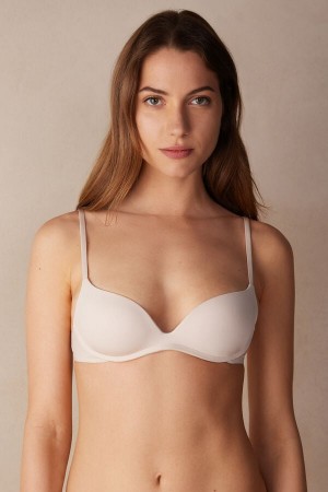 Podprsenka Intimissimi Gioia Push-Up Ultralight Microfiber Damske Krém Ruzove | 32615-TUBO