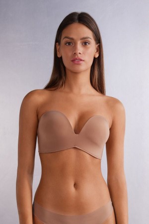 Podprsenka Intimissimi Laura Bandeau Ultralight Microfiber Damske Béžové | 23180-AYNF