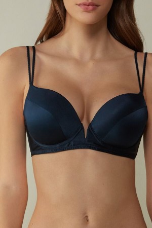 Podprsenka Intimissimi Mia Silk Super Push-Up Damske Modre | 13487-QJPW