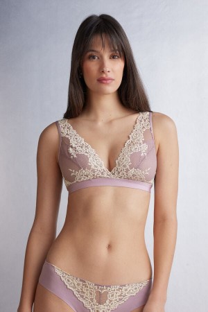 Podprsenka Intimissimi Pretty Flowers Lara Triangle Damske Biele | 23406-CWRM