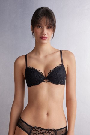 Podprsenka Intimissimi Queen Of Hearts Bellissima Push-Up Damske Čierne | 05278-RMAH