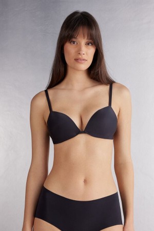 Podprsenka Intimissimi Silvia Push-Up Ultralight Microfiber Damske Čierne | 78091-GUQW