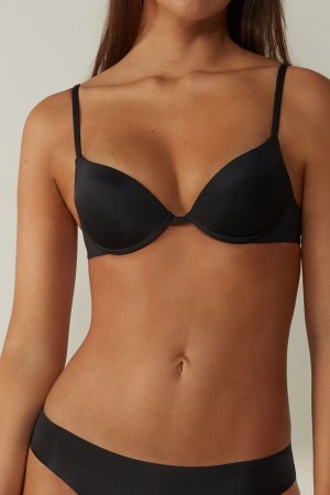 Podprsenka Intimissimi Simona Microfiber Super Push-Up Damske Čierne | 01546-EOAC