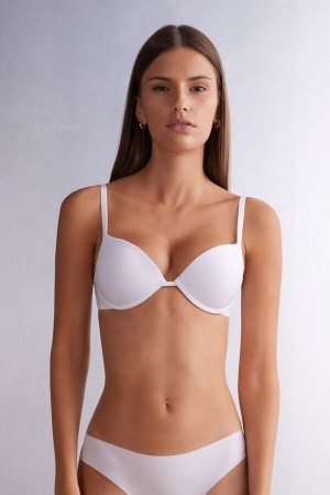 Podprsenka Intimissimi Simona Super Push-Up Ultralight Microfiber Damske Biele | 65710-VHOX