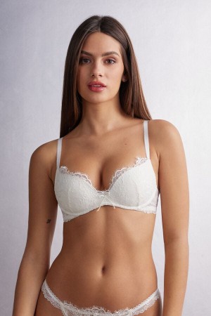 Podprsenka Intimissimi The Most Romantic Season Gioia Super Push-Up Damske Biele | 14325-LBHT