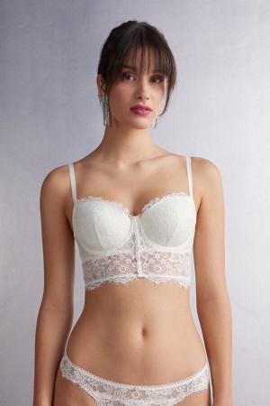 Podprsenka Intimissimi The Most Romantic Season Sofia Bustier Balconette Damske Biele | 20569-PRJU