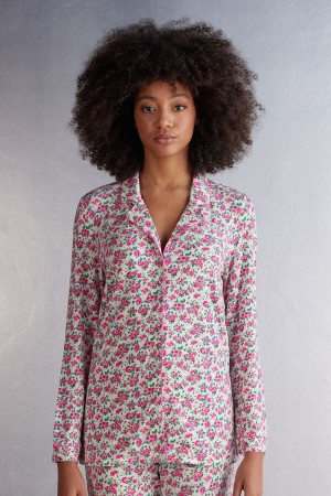 Pyžamá Intimissimi Life Is A Flower Button Up Modal Damske Viacfarebný | 13089-TIMQ