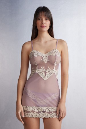 Pyžamá Intimissimi Pretty Flowers Babydoll Damske Biele | 36072-YLFV