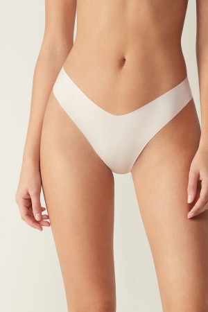 Slipy Intimissimi 80s-Stylezilian Ultralight Microfiber Damske Krém Ruzove | 98163-IYUV