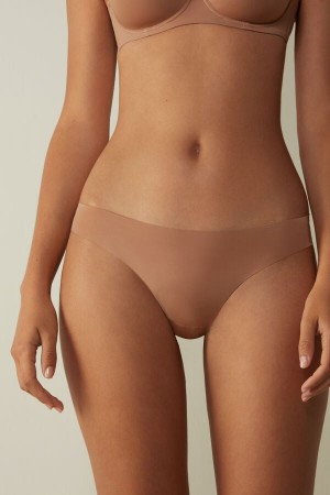 Slipy Intimissimi Brazilian Seamless Ultra Light Microfiber Damske Béžové | 68450-RJTY