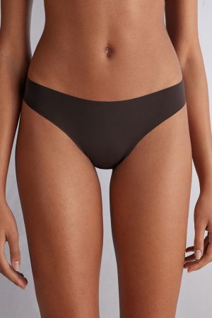 Slipy Intimissimi Brazilian Seamless Ultra Light Microfiber Damske Béžové Hnede | 76145-WPBF