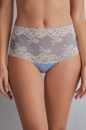 Slipy Intimissimi Pretty Flowers Hipsterzilian Damske Modre Biele | 73185-HVES