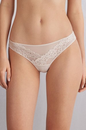 Slipy Intimissimi Pretty Flowerszilian Damske Krém Ruzove | 36451-CPNZ