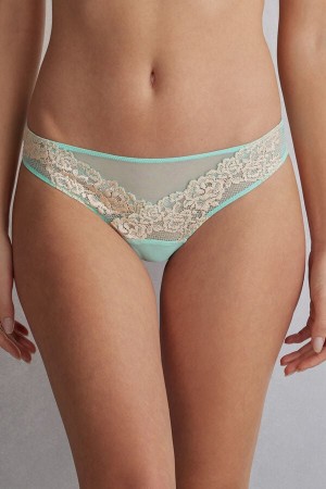 Slipy Intimissimi Pretty Flowerszilian Damske Zelene Biele | 09381-TQZM