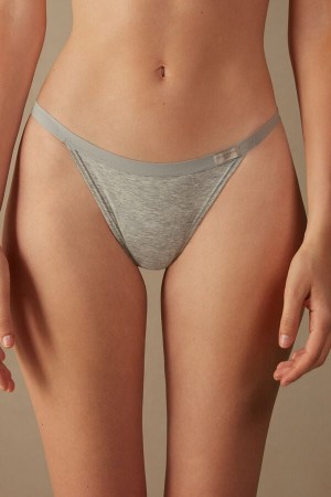 Tanga Intimissimi String In Cotton Damske Svetlo Siva | 07392-AQGV