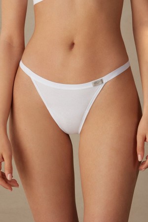 Tanga Intimissimi String In Cotton Damske Biele | 68490-TPXR