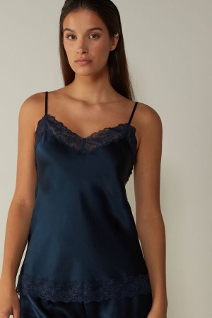 Tielko Intimissimi Lace And Silk Damske Modre | 64502-CMRS