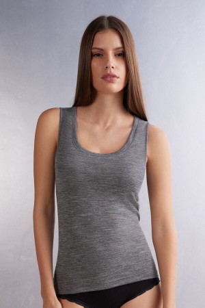 Tielko Intimissimi Wool Cotton Damske Siva | 98174-AMJQ