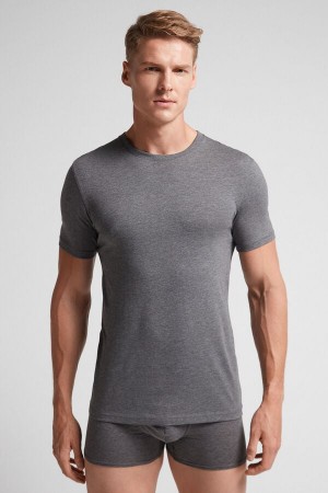 Tricko Intimissimi Superior Cotton Panske Tmavo Siva | 90362-GNFP