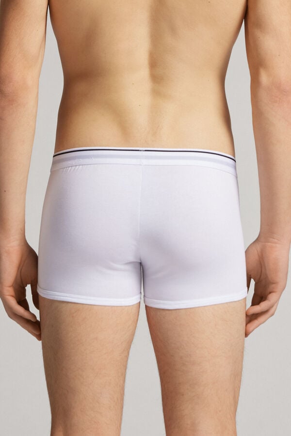 Boxer Intimissimi Superior Cotton With Exposed Elastic Panske Biele Modre | 43056-HIPZ