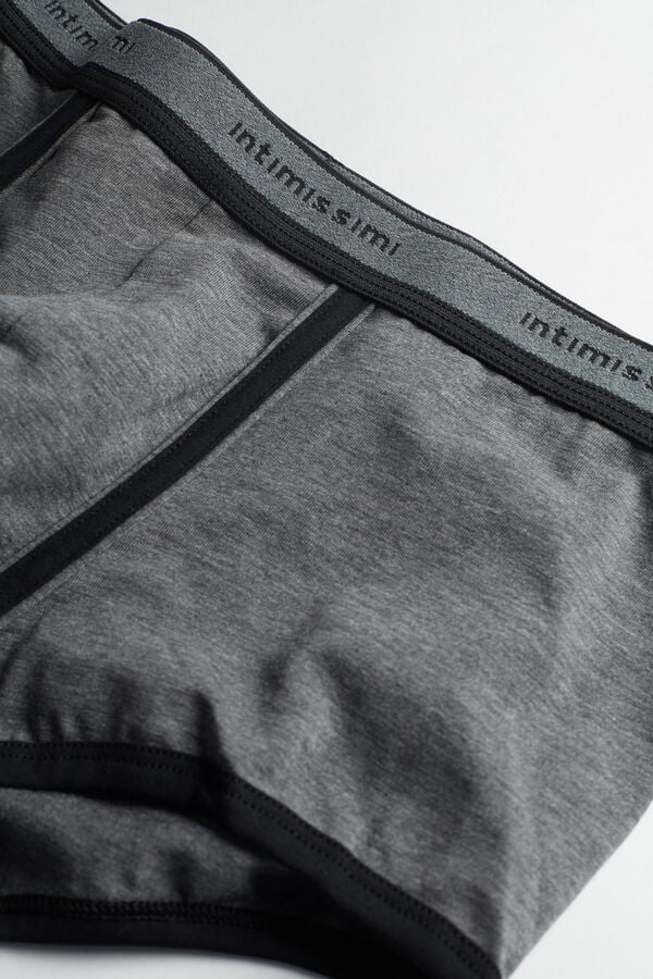 Boxer Intimissimi Superior Cotton With Logo Panske Tmavo Siva Čierne | 01938-RBWL