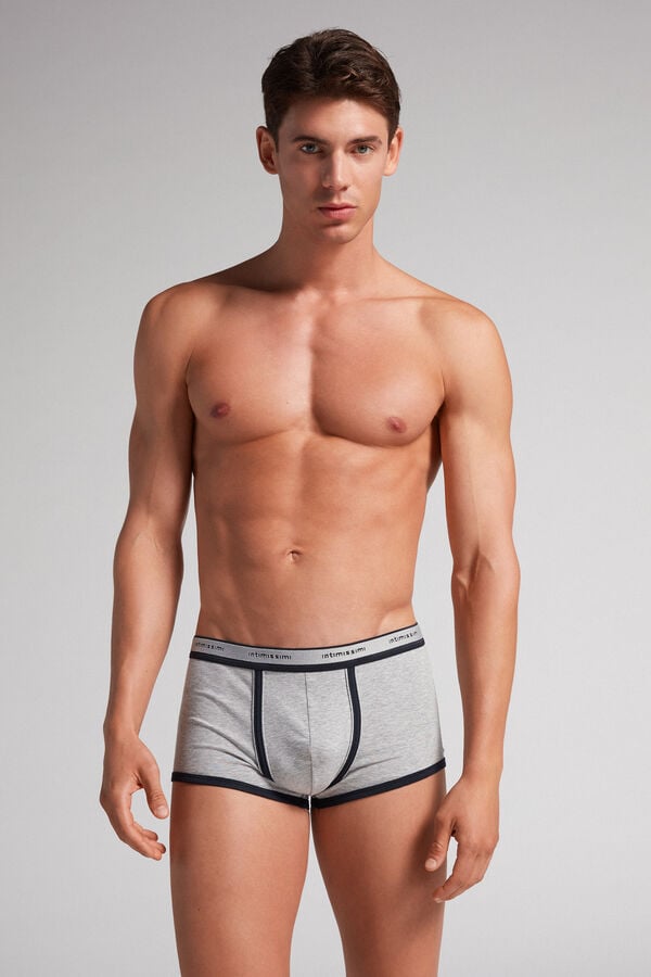 Boxer Intimissimi Superior Cotton With Logo Panske Svetlo Siva Modre | 51670-INCL