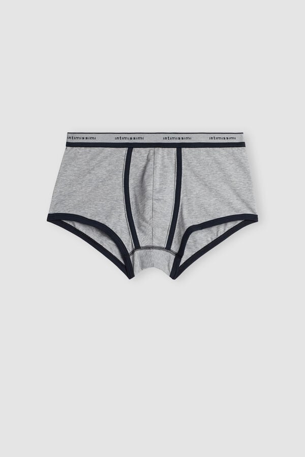 Boxer Intimissimi Superior Cotton With Logo Panske Svetlo Siva Modre | 51670-INCL