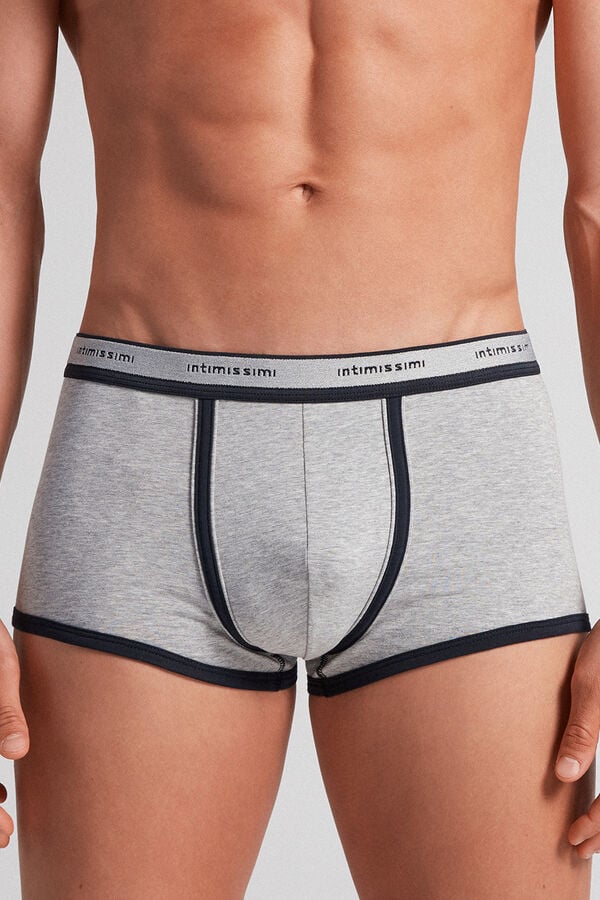 Boxer Intimissimi Superior Cotton With Logo Panske Svetlo Siva Modre | 51670-INCL