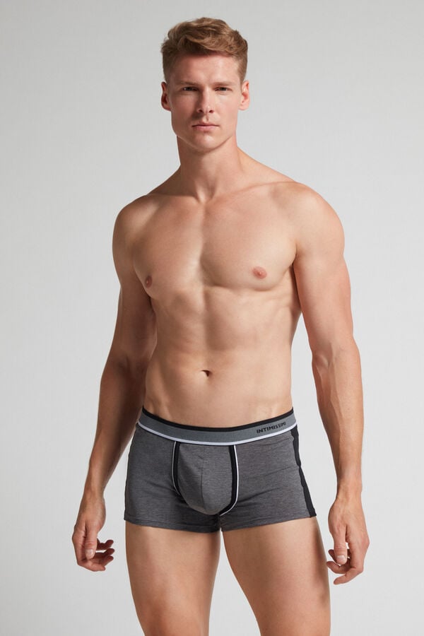 Boxer Intimissimi Two-Tone Superior Cotton Panske Tmavo Siva Čierne | 02514-VEXM