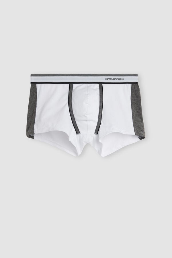 Boxer Intimissimi Two-Tone Superior Cotton Panske Biele Tmavo Siva | 58236-OWUB