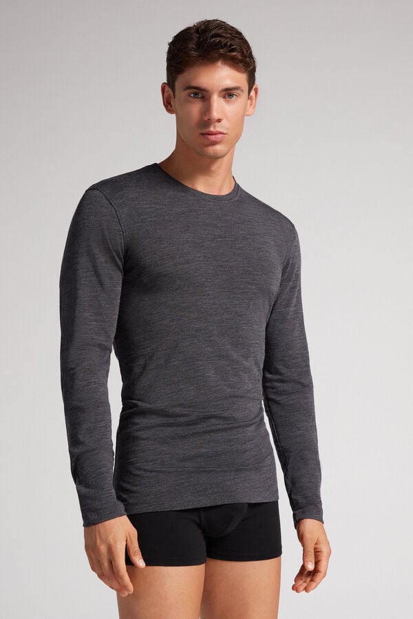 Dlhym Rukavom Intimissimi Crew-Neck Merino-Wool Panske Siva | 63719-YWQO