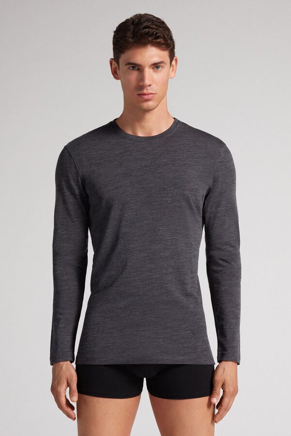 Dlhym Rukavom Intimissimi Crew-Neck Merino-Wool Panske Siva | 63719-YWQO