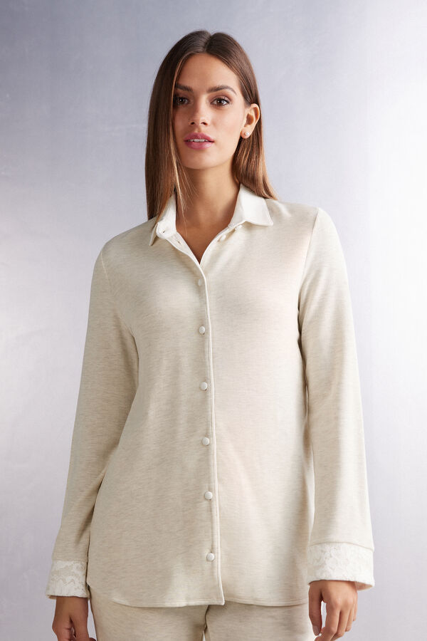 Kosela Intimissimi Baby It’s Cold Outside Modal And Wool Button Up Damske Biele | 69127-ISZP