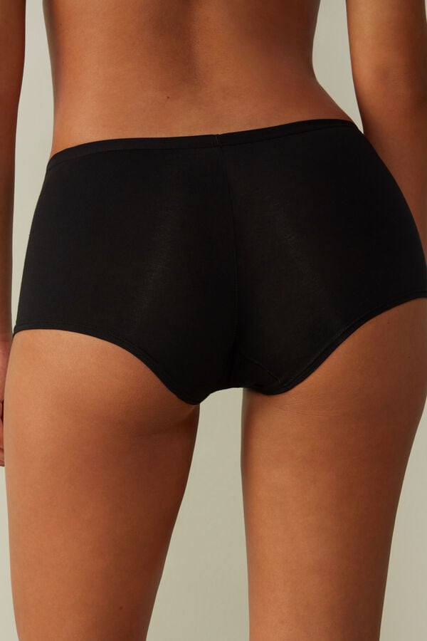 Kratasy Intimissimi Cotton Boyshorts Damske Čierne | 80469-QIAO