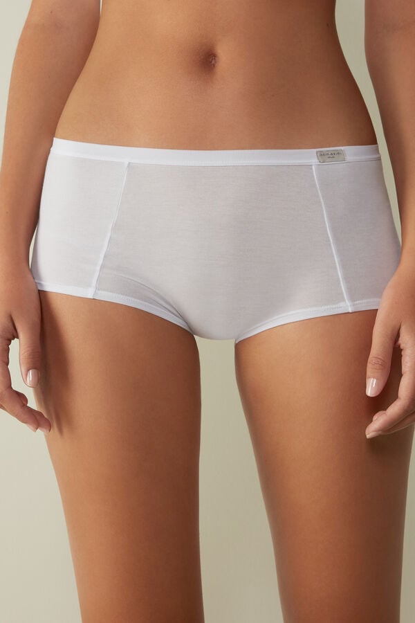 Kratasy Intimissimi Cotton Boyshorts Damske Biele | 12605-VCWI